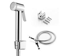 Ibergrif M20282 - WC Bidet Doccetta con Supporto e Flessibile, Spruzzatore Doccia, Cromo