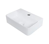 Ibergrif Lavandino da Cucina in Ceramica Bianca 375x262x105 mm | Antigraffio, con Foro per Rubinetto, Compatto per Piccoli Spazi e Bagni, Montaggio a Parete
