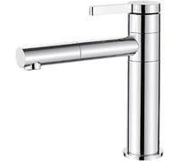 Ibergrif Luna, Miscelatore Lavabo, Rubinetto Bagno con Beccuccio Rotante, Cromo