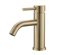 Ibergrif M11003Y Rubinetto Bagno Classico, Miscelatore Monocomando Lavabo, Rubinetto Lavabo per Acqua Calda e Fredda, Acciaio Inossidabile, Oro