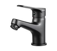 Ibergrif M11059B Miscelatore Monocomando per Bagno, Rubinetto per Lavabo, Cromo, Nero