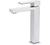 Ibergrif M11105 Atenas, Miscelatore Lavabo Alto, Rubinetto Monocomando per Bagno, Cromo, Argento