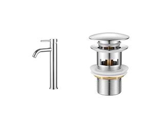 Ibergrif M11203 Rubinetto per lavabo alto, miscelatore monocomando per lavandino & M20502 Cervello per Lavabo Scanalato Con Troppopieno