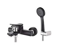 Ibergrif M13004B Rubinetto per Vasca Da Bagno Rubinetto Miscelatore Monocomando per Doccia con Doccetta, Supporto e Flessibile Rubinetto per Vasca Da Bagno