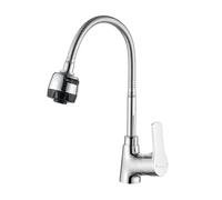 Ibergrif Rubinetto Cucina M14357 Star Miscelatore monocomando bocca flessibile doccetta 360° Cromo