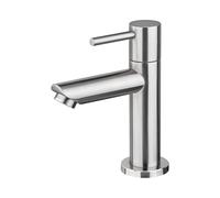 Ibergrif M18103 Miscelatore per lavabo ad acqua fredda, miscelatore monocomando per lavabo da esterno, WC ospiti, acciaio inox, Grigio