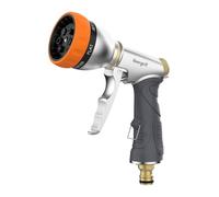 Ibergrif M20285 Pistola per tubo da giardino, pistola ad acqua a pressione con ugello in ottone completo, con ugello 7 modelli di irrigazione, lavaggio auto, animali domestici, irrigazione giardino