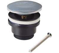 Ibergrif M20509B - Scarico Lavabo Bagno Universale 1/4 '' con/senza Troppopieno, Piletta Automatica Lavandino Pop up, Nero
