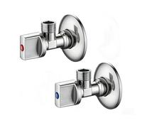 Ibergrif M22008 - Valvola ad Angolo, 1/2'', Rubinetto a Squadra, Sottolavabo, Cromo, Due set/Pac