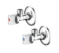 Ibergrif M22008 - Valvola ad Angolo, 1/2'', Rubinetto a Squadra, Sottolavabo, Cromo, Due set/Pac