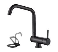 Ibergrif Rubinetto Cucina,Rubinetto Cucina Pieghevole, Rubinetto Cucina Pieghevole Sottofinestra,360 °Girevole Miscelatore Per Cucina Lavello Monocomando Acciaio Inossidabile Nero