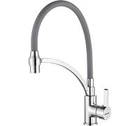Ibergrif M22129-9 Rubinetto Lavello Cucina, Rubinetto Cucina con Doccetta Estraibile, Miscelatore Lavello con Bocca Flessibile, Miscelatore Cucina Rotazione a 360°, Monocomando, Cromo