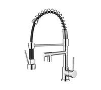 Ibergrif M22131 - Miscelatore da Cucina con Doccetta Estraibile, Rubinetto per Lavello con due Erogatori, Cromo