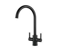 Ibergrif M22140B Rubinetto da Cucina, Miscelatore Monocomando per Lavello con Spray a Due, Nero
