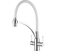 Ibergrif M22142-3 Rubinetto per Cucina con Doccetta Estraibile, Miscelatore Monocomando per Lavello, Flessibile, Bianca