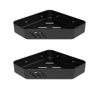 Ibergrif M34034B Mensola Angolare Doccia 2 Pezzi - Senza Foratura, Nero | Per Shampoo e Gel, Montaggio a Parete, Organizer Bagno, Resistente