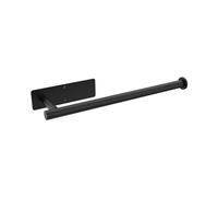 Ibergrif M34055B - Portarotolo da cucina con adesivo, porta rotoli di carta cucina, senza trapano, in acciaio inox, nero