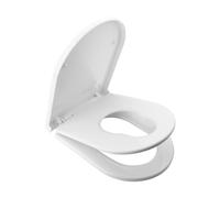 Ibergrif M41001-2 Coperchio WC universale, sedile WC per famiglie con chiusura a D a sgancio rapido, facile da pulire, bianco