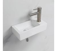 Ibergrif M41102-R Lavabo Rettangolare in Ceramica con 1 Foro per Rubinetto, Lava
