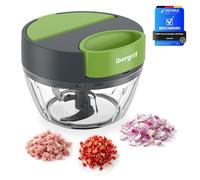 Ibergrif M502 Tritatutto Manuale a Corda, Trita Verdure Manuale Multifunzionale per Neonati, Frullatore Manuale Senza BPA, Facile da Tirare Tritaverdure Manuale per Verdure Carne Noci Integratori