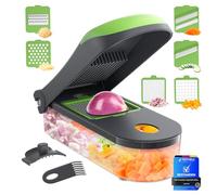 Ibergrif M521 Taglia Verdure Manuale, Taglia Verdure Cubetti Multifunzionale, 6-in-1 Mandolina Taglia Verdure, Taglia Carote Senza BPA, Affetta Verdure per Tritare Frutta e Verdura
