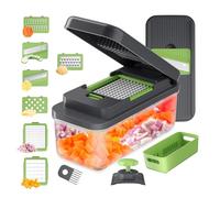 Ibergrif M524-7 Affetta Verdure, 6 in 1 Taglia Verdure Manuale, Taglia Verdure Cubetti con Custodia, Mandolina Taglia Verdure Lavabile in Lavastoviglie, Taglia Carote for Verdure e Frutta