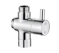 Ibergrif M92202 Valvola Deviatrice Doccia 3 Vie G1/2", Rubinetto Doccia in Ottone Cromato, 1 Ingresso e 2 Uscite G1/2", Deviatore Universale per Doccia a Mano e Fissa, 1-5 Bar Pressione Acqua