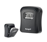 Ibergrif MA201 Cassaforte per Chiavi Montata a Parete,Cassetta di Sicurezza a Chiave Impermeabile,Cassaforte Porta Chiavi da Esterno con 4 Cifre Combinazione Codice, nero