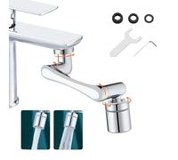 Ibergrif Prolunga Rubinetto Cucina Bagno Rotante 1440 Gradi, Aeratore Regolabile, 2 Modalità di Acqua, Accessorio Facile Installazione, Filtro Antispruzzo, Argento, M91006
