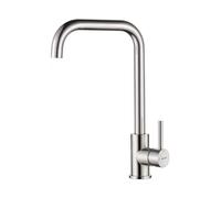 Ibergrif, Rubinetto da Cucina con Bocca Girevole a 360°, Miscelatore Monocomando per Lavello, Nichel Spazzolato