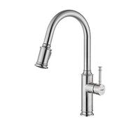 Ibergrif M22132 - Miscelatore da Cucina con Doccetta Estraibile, Rubinetto Monocomando per Lavello, Nichel Spazzolato