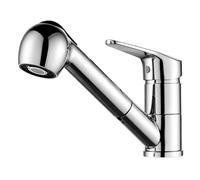 Ibergrif Rubinetto Lavello Cucina con Doccetta Estraibile - Miscelatore Cucina Monocomando 360°Girevole, Regolazione Caldo/Freddo | Design Moderno, Risparmio Idrico | Acciaio,Cromato, M14550