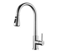 Ibergrif Rubinetto Lavello Cucina, Miscelatore Cu Acciaio inossidabile / Argento