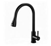 Ibergrif M22136B Rubinetto da Cucina Monocomando in Acciaio Inossidabile con Doccetta Estraibile, Beccuccio Girevole a 360° e Risparmio Idrico, Alta Pressione, Adatto per Lavello Cucina,3/8 Pollici