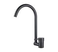 Ibergrif Rubinetto Lavello Cucina Nero Ottone, Girevole 360° Pieghevole 90°, Miscelatore Cucina Acqua Calda Fredda, Risparmio Acqua, Foro Singolo, Installazione Semplice