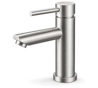 Ibergrif Rubinetto bagno monocomando M11103 – Acciaio inox antimpronta grigio, facile installazione