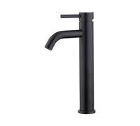 Ibergrif Rubinetto per Bagno Nero Opaco, Rubinetto per Lavabo Alto con Altezza d