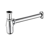 Ibergrif Sifone Universale per Lavabo Bagno in Ottone, 1 1/4" x 32 mm Sifoni Tubo, Altezza Regolabile 16.5-23.5 cm, Sifone con Manicotto in Gomma, Anti-odore & insetti, Cromato
