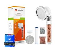 Ibergrif M22025, soffione doccia ad alta pressione, soffione doccia a 3 modalità, con filtro a 3 strati, risparmio idrico