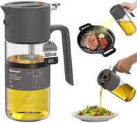 Ibergrif Spruzzatore olio 2 in 1 500 ml in vetro grigio