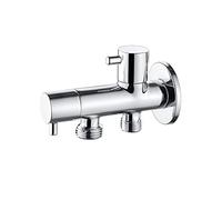 Ibergrif, Valvola ad Angolo a Due Uscite 1/2 '' e 3/8'', Rubinetto a Squadra, Sottolavabo, Cromo