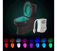 iBetterLife Luce notturna per WC, con sensore di movimento, 8 LED che cambiano colore, luce notturna per bagno, gadget intelligente e unico, divertente, ideale come regalo per papà, adolescenti