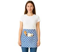 IBEX Grembiule corto unisex a vita corta, grembiule professionale da cucina per chef, camerieri, cuochi, personale del bar, catering, Royal check (2 tasche), Taglia unica