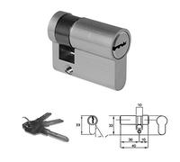 IBFM - 2303/CS MEZZO CILINDRO SICUREZZA CROMO SATINATO 40MM 3CHIAVI PROFILO EUROPEO