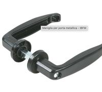 IBFM MANIGLIA NERA PER PORTE ALLUMINIO COPPIA MANIGLIE INTERNE ESTERNE 80780