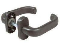 IBFM Maniglia per porte in resina nera con molla, 5 cm, moderna, serratura semplice, alluminio lucido