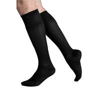 Ibici Calza lunga uomo Repomen riposante antifatica compressione 16/20 mmHg 2 Paia (XL- 45/46, NERO)