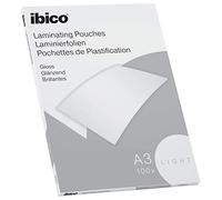 Ibico Basics 100 Buste Plastificazione A3, 80 micron, Lucido, Trasparente
