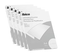 Ibico Basics Pouch per la Plastificazione a caldo, Formato A4, Spessore Leggero, Elevata protezione dei documenti e Durabilità, 5 Confezioni da 100, Finitura Lucida, Trasparente, 399990067