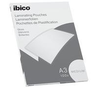 Ibico Basics Pouch per la Plastificazione a caldo, Formato A4, Spessore Medio, Elevata protezione dei documenti e Durabilità, Confezione da 100, Finitura Lucida, Trasparente, 627312